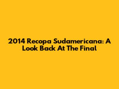 2014 Recopa Sudamericana: A Look Back At The Final