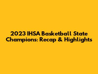 2023 IHSA Basketball State Champions: Recap & Highlights
