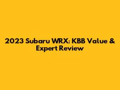 2023 Subaru WRX: KBB Value & Expert Review