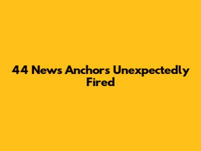 44 News Anchors Unexpectedly Fired