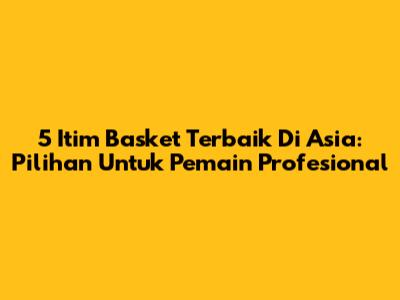 5 Itim Basket Terbaik Di Asia: Pilihan Untuk Pemain Profesional