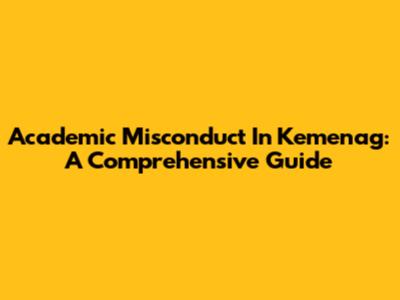 Academic Misconduct In Kemenag: A Comprehensive Guide