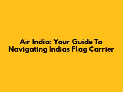 Air India: Your Guide To Navigating India's Flag Carrier