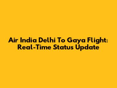 Air India Delhi To Gaya Flight: Real-Time Status Update