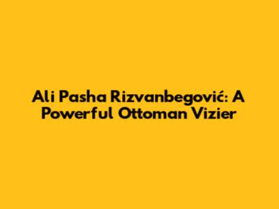 Ali Pasha Rizvanbegović: A Powerful Ottoman Vizier