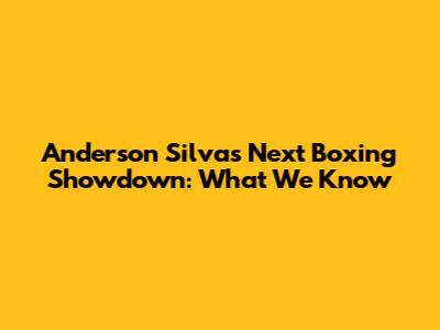 Anderson Silva's Next Boxing Showdown: What We Know