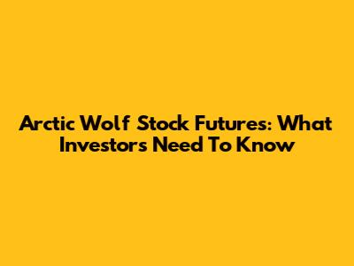 Arctic Wolf Stock Futures: What Investors Need To Know