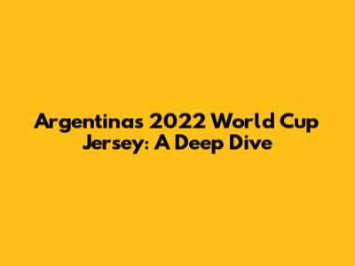 Argentina's 2022 World Cup Jersey: A Deep Dive