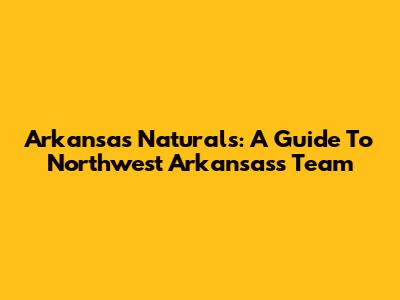Arkansas Naturals: A Guide To Northwest Arkansas's Team