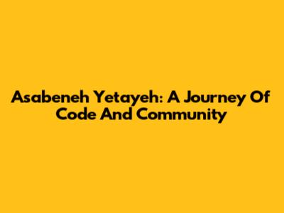 Asabeneh Yetayeh: A Journey Of Code And Community