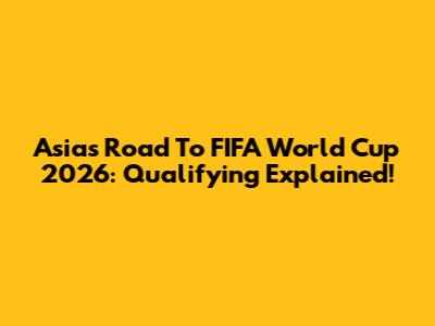 Asia's Road To FIFA World Cup 2026: Qualifying Explained!
