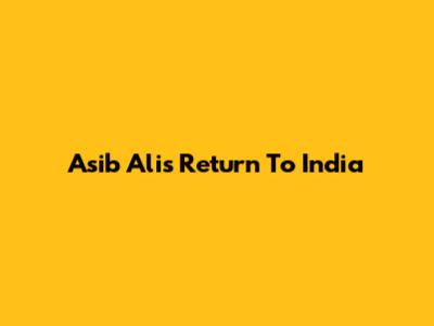 Asib Ali's Return To India