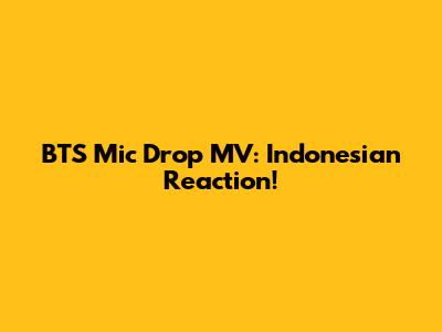 BTS Mic Drop MV: Indonesian Reaction!