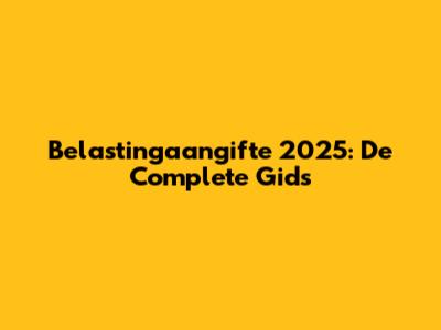 Belastingaangifte 2025: De Complete Gids