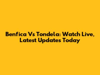 Benfica Vs Tondela: Watch Live, Latest Updates Today