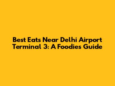 Best Eats Near Delhi Airport Terminal 3: A Foodie's Guide
