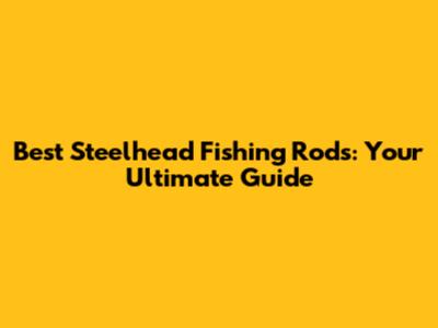 Best Steelhead Fishing Rods: Your Ultimate Guide