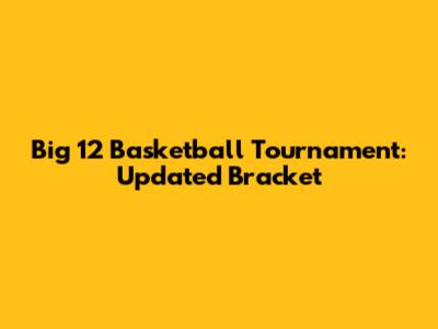 Big 12 Basketball Tournament: Updated Bracket