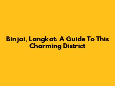 Binjai, Langkat: A Guide To This Charming District