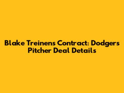 Blake Treinen's Contract: Dodgers Pitcher Deal Details