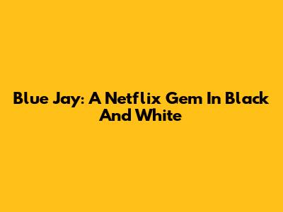 Blue Jay: A Netflix Gem In Black And White