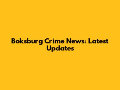 Boksburg Crime News: Latest Updates