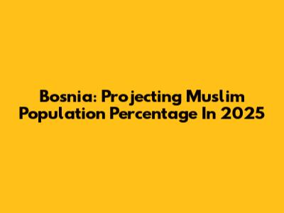 Bosnia: Projecting Muslim Population Percentage In 2025