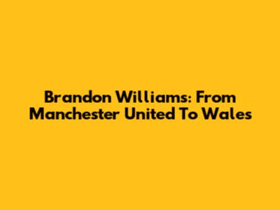 Brandon Williams: From Manchester United To Wales