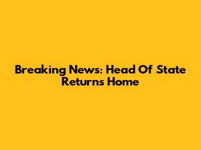 Breaking News: Head Of State Returns Home