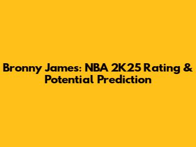 Bronny James: NBA 2K25 Rating & Potential Prediction