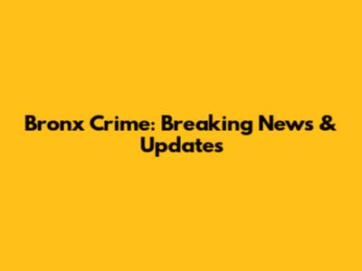 Bronx Crime: Breaking News & Updates