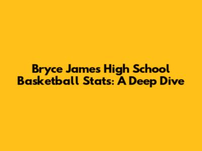 Bryce James' High School Basketball Stats: A Deep Dive