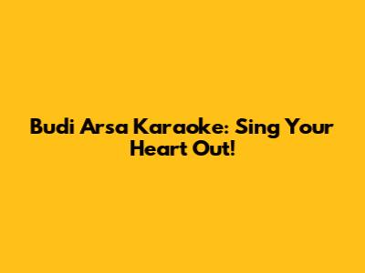 Budi Arsa Karaoke: Sing Your Heart Out!