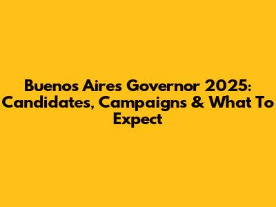 Buenos Aires Governor 2025: Candidates, Campaigns & What To Expect