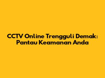 CCTV Online Trengguli Demak: Pantau Keamanan Anda