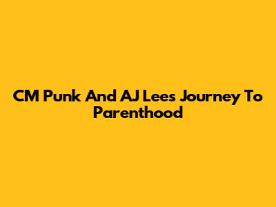 CM Punk And AJ Lee's Journey To Parenthood