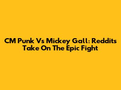 CM Punk Vs Mickey Gall: Reddit's Take On The Epic Fight