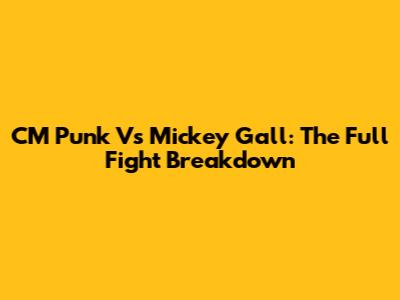 CM Punk Vs Mickey Gall: The Full Fight Breakdown