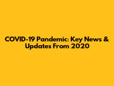 COVID-19 Pandemic: Key News & Updates From 2020