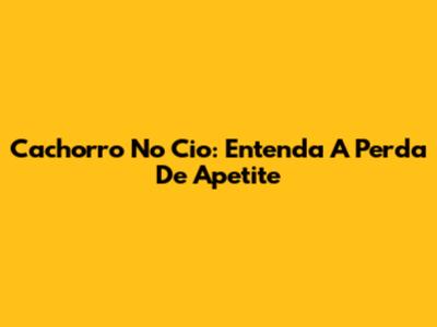 Cachorro No Cio: Entenda A Perda De Apetite