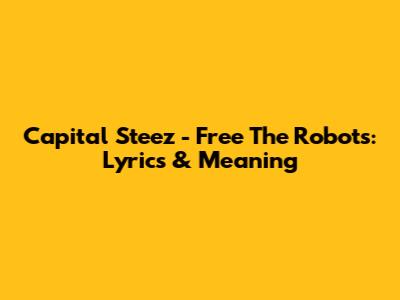 Capital Steez - Free The Robots: Lyrics & Meaning