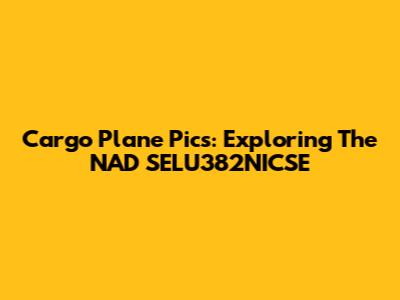 Cargo Plane Pics: Exploring The NAD SELU382NICSE