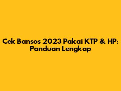 Cek Bansos 2023 Pakai KTP & HP: Panduan Lengkap