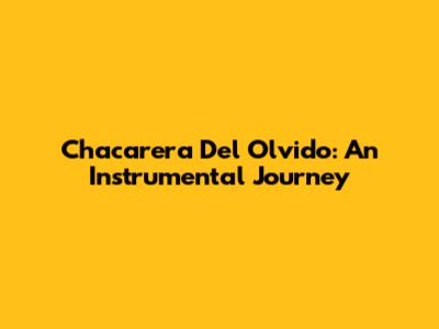 Chacarera Del Olvido: An Instrumental Journey