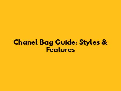 Chanel Bag Guide: Styles & Features