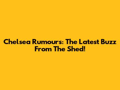 Chelsea Rumours: The Latest Buzz From The Shed!