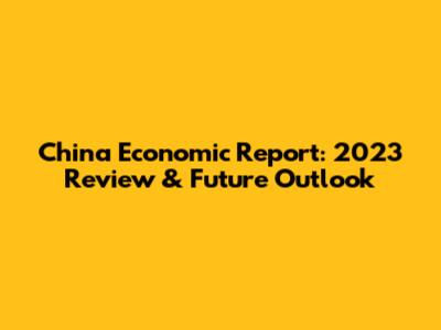 China Economic Report: 2023 Review & Future Outlook