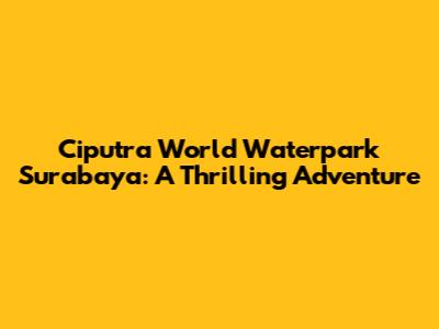 Ciputra World Waterpark Surabaya: A Thrilling Adventure