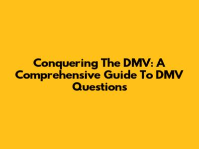 Conquering The DMV: A Comprehensive Guide To DMV Questions