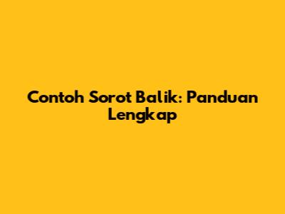 Contoh Sorot Balik: Panduan Lengkap